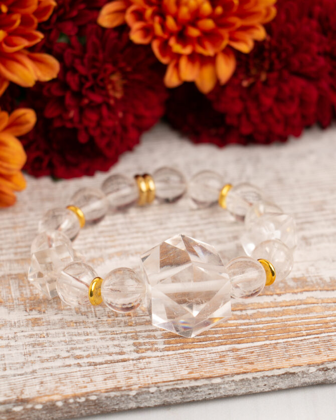 Quartz Crystal Handmade Stretch Bracelet