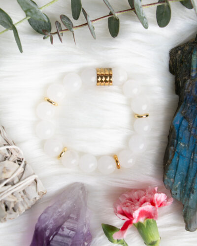 White Jade Handmade Stretch Bracelet