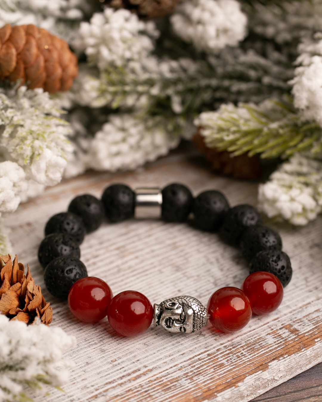Garnet Strength and Courage Bracelet Pearls 6 or 8 mm Carnelian and Sunstone