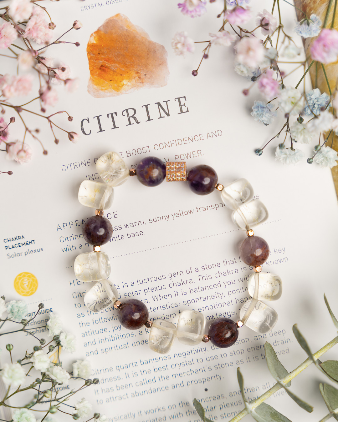 Crystal Purple Hibiscus Flower, Aquamarine, and Ametrine Gemstone Brac –  Moodandstonedesigns.com