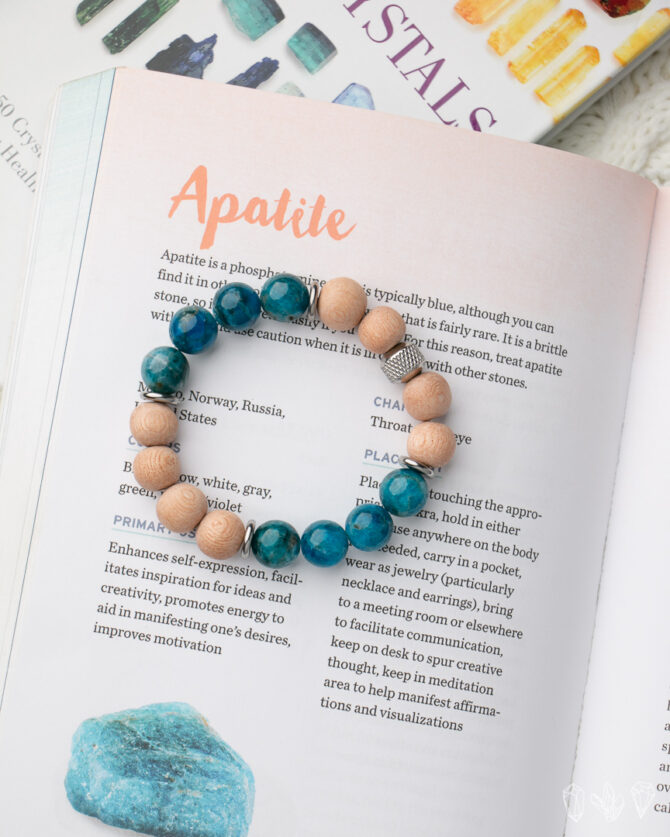 Apatite + Rosewood Handmade Stretch Bracelet