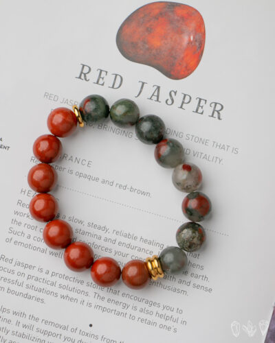Red | Poppy Jasper + African Bloodstone Stretch Bracelet