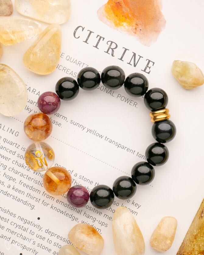 Quartz Crystal | Citrine | Ruby | Rainbow Obsidian | Bracelet