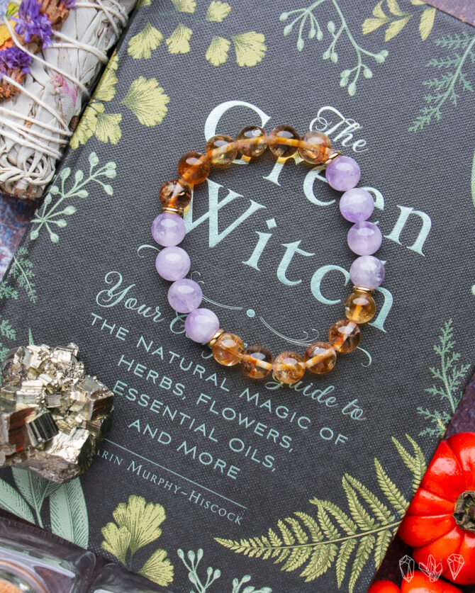 Citrine | Amethyst Handmade Stretch Bracelet