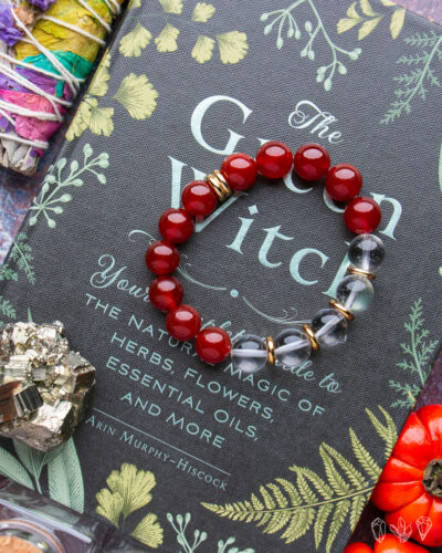 Carnelian | Quartz Crystal Handmade Stretch Bracelet