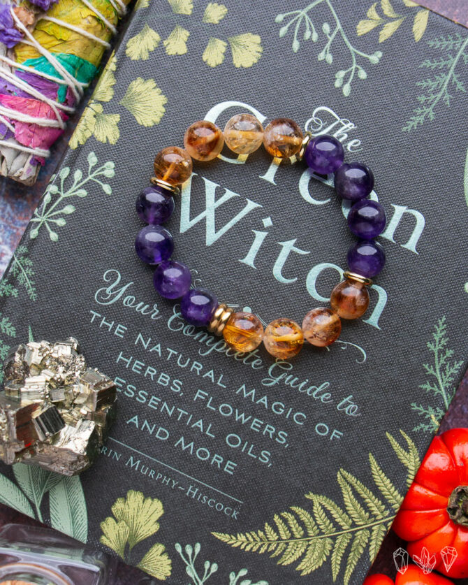 Citrine | Amethyst Handmade Stretch Bracelet