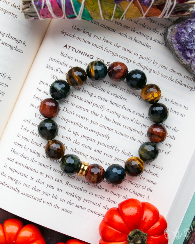 Faceted Tigers Eye Handmade Stretch Bracelet