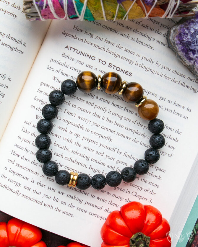 Tigers Eye | Lava Stone Handmade Stretch Bracelet