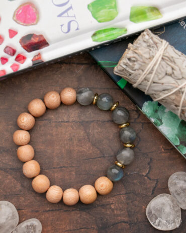 Labradorite + Rosewood Handmade Stretch Bracelet