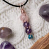 Rose Quartz + Amethyst + Apatite Rose Gold Pendant by Earth + Fire