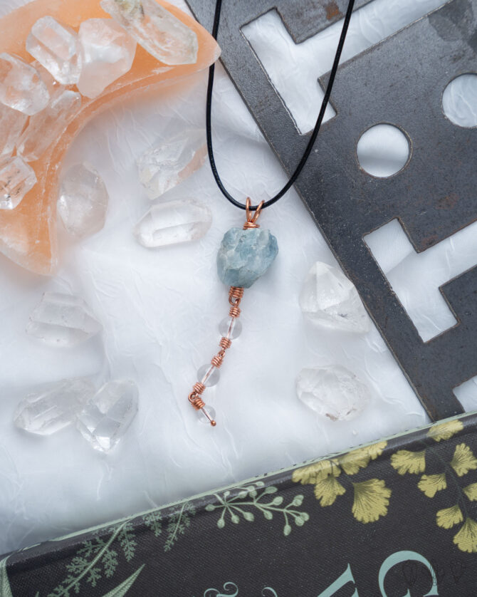 Aquamarine & Clear Quartz Necklace