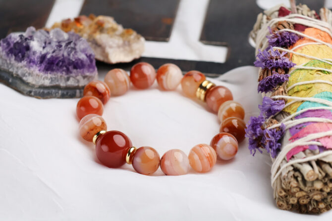 Carnelian Handmade Stretch Bracelet - Image 3