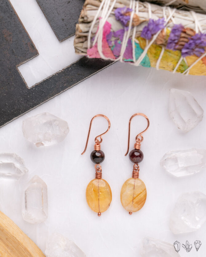 Garnet & Citrine Energy Earrings