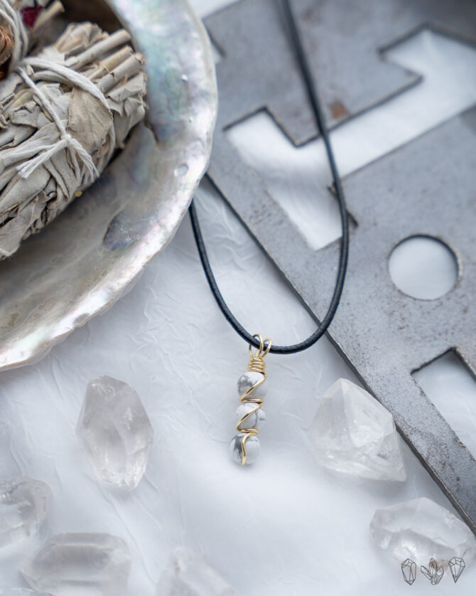 Golden Energy Howlite Pendant Necklace