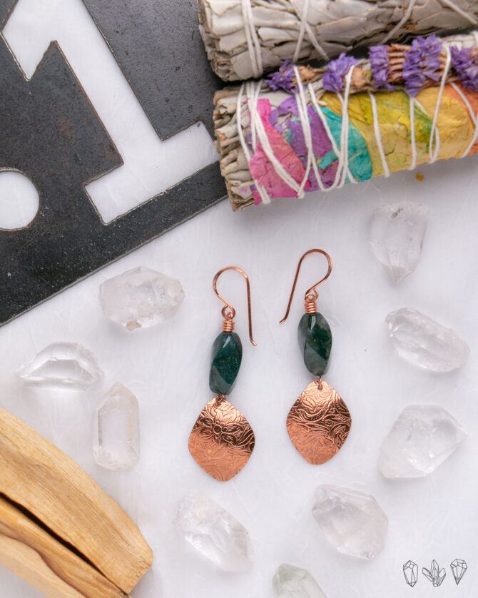 Moss Agate Garden Earrings