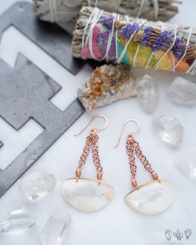 Mother of Pearl Crescent Earrings