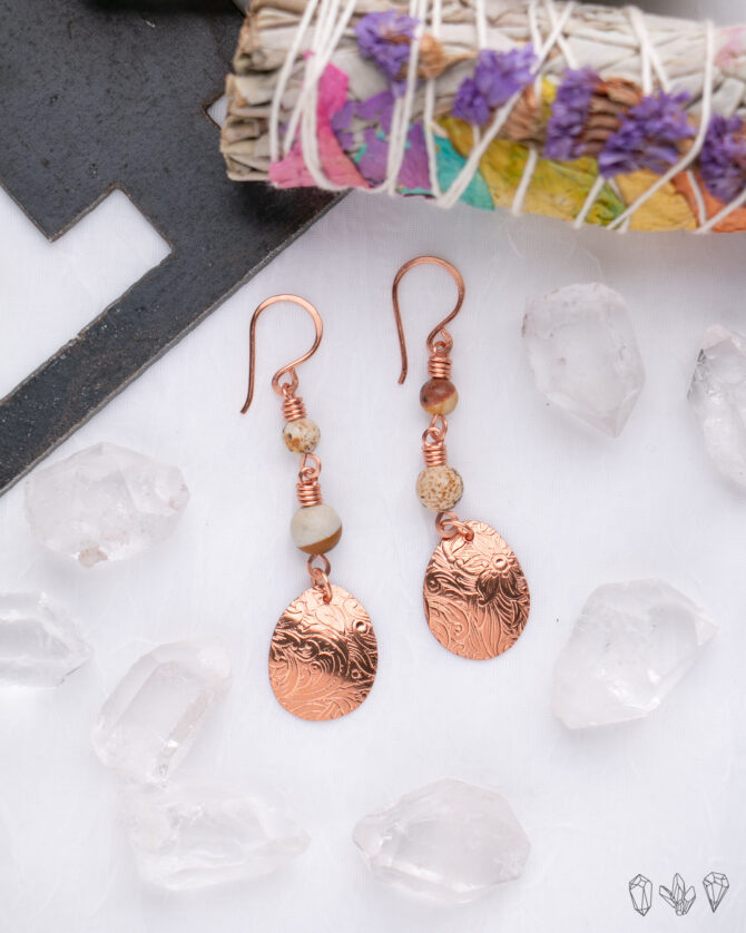 Picture Jasper and Copper Earrings