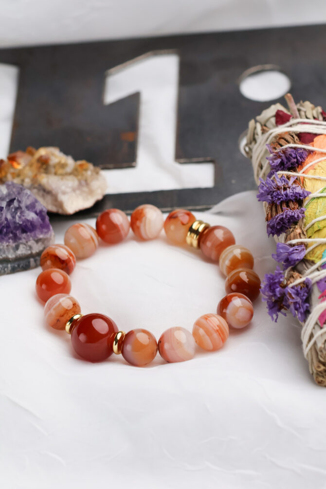 Carnelian Handmade Stretch Bracelet - Image 2