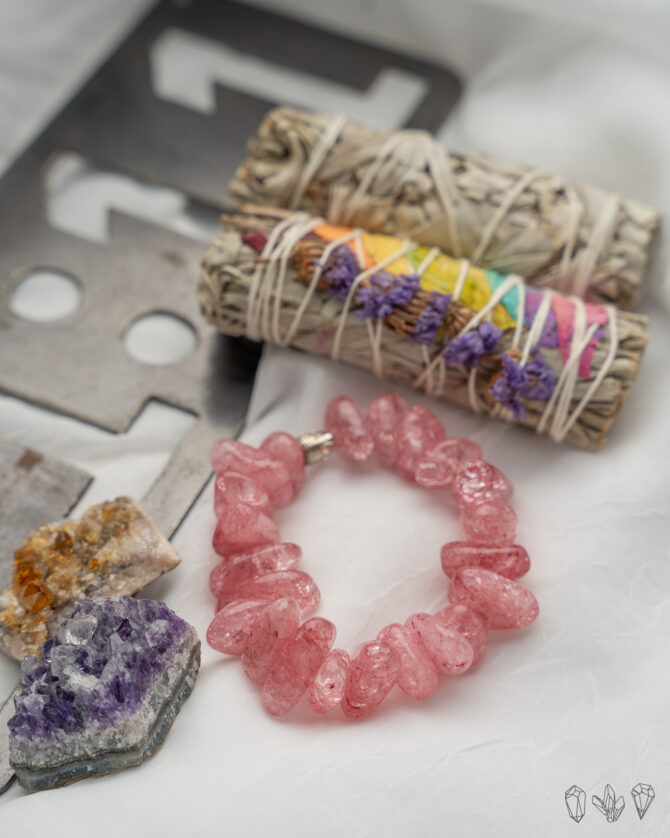 Quartz Crystal Nugget (Dyed) Handmade Stretch Bracelet