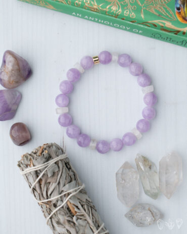 Amethyst + Moonstone Handmade Stretch Bracelet