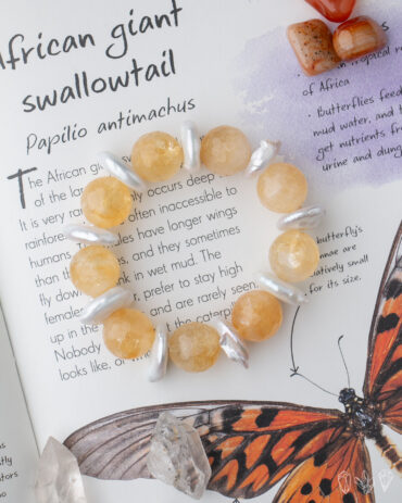 Citrine + Pearl Handmade Stretch Bracelet