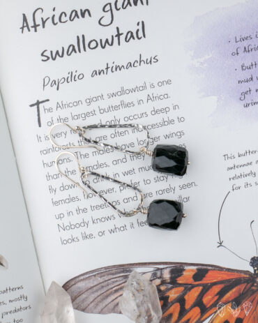 Faceted Black Agate Evening Drops