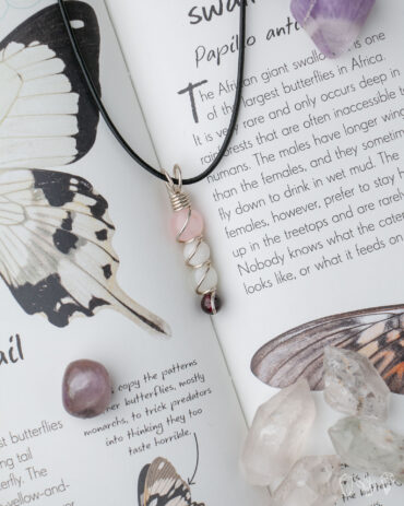 Rose Quartz + Garnet + Moonstone Pendant Necklace