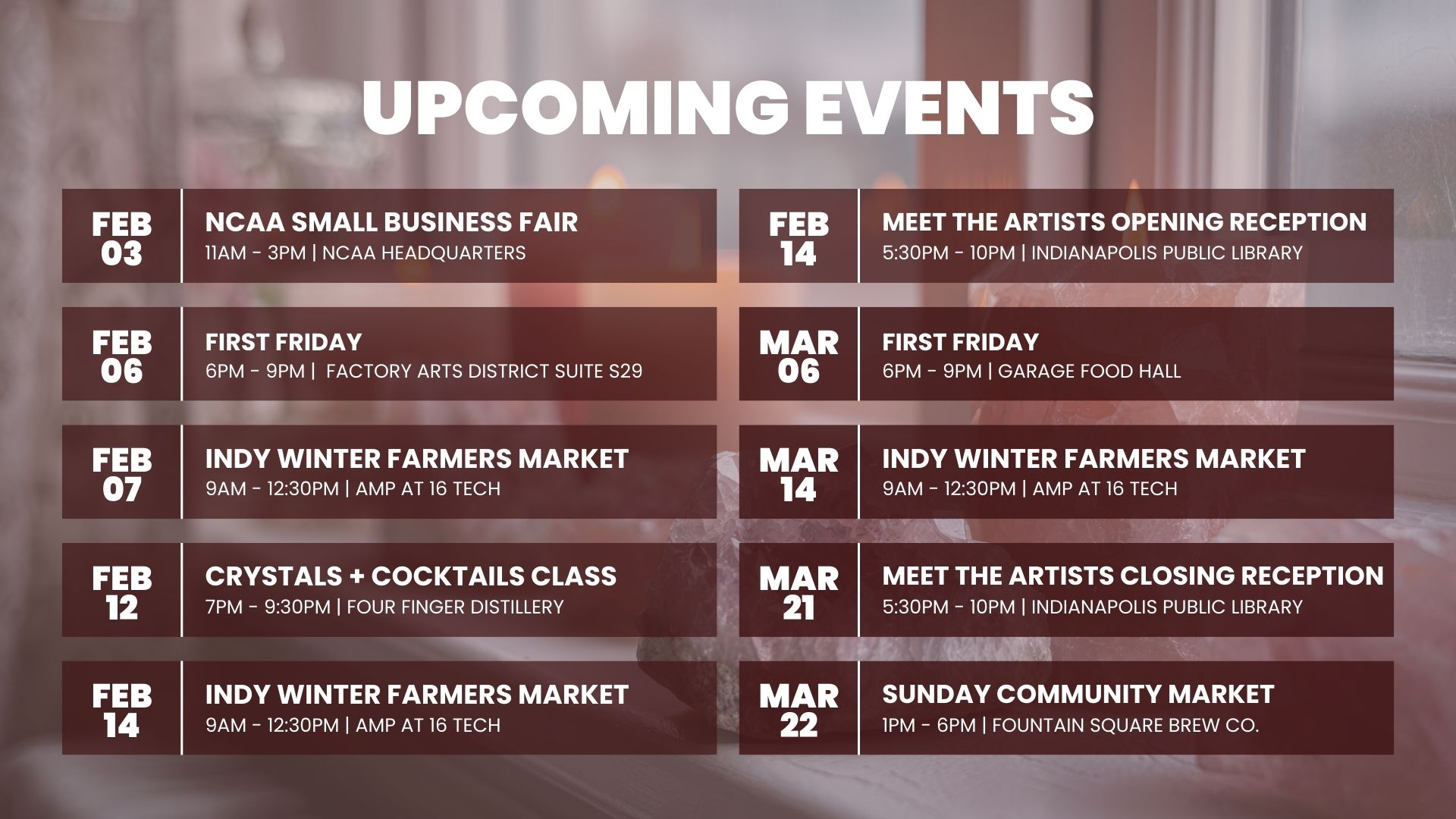 FEB MARCH Events
