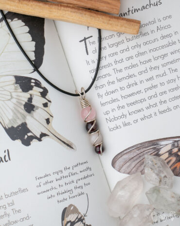 Rose Quartz + Garnet + Moonstone Pendant (Sterling Silver)