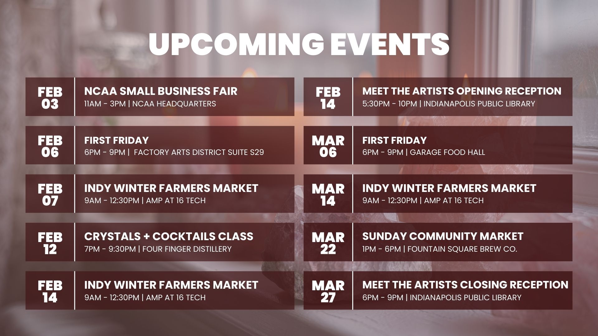 FEB MARCH Events