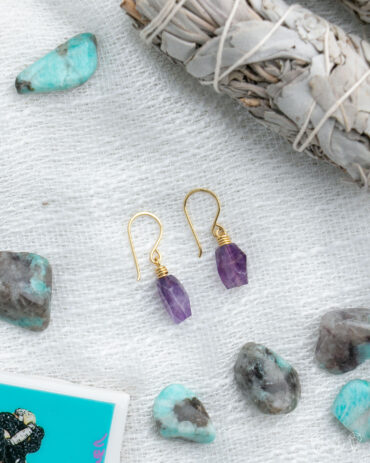 Petite Faceted Amethyst Earrings